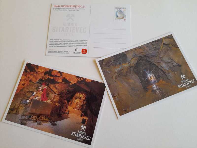 Postcards with a mine motif