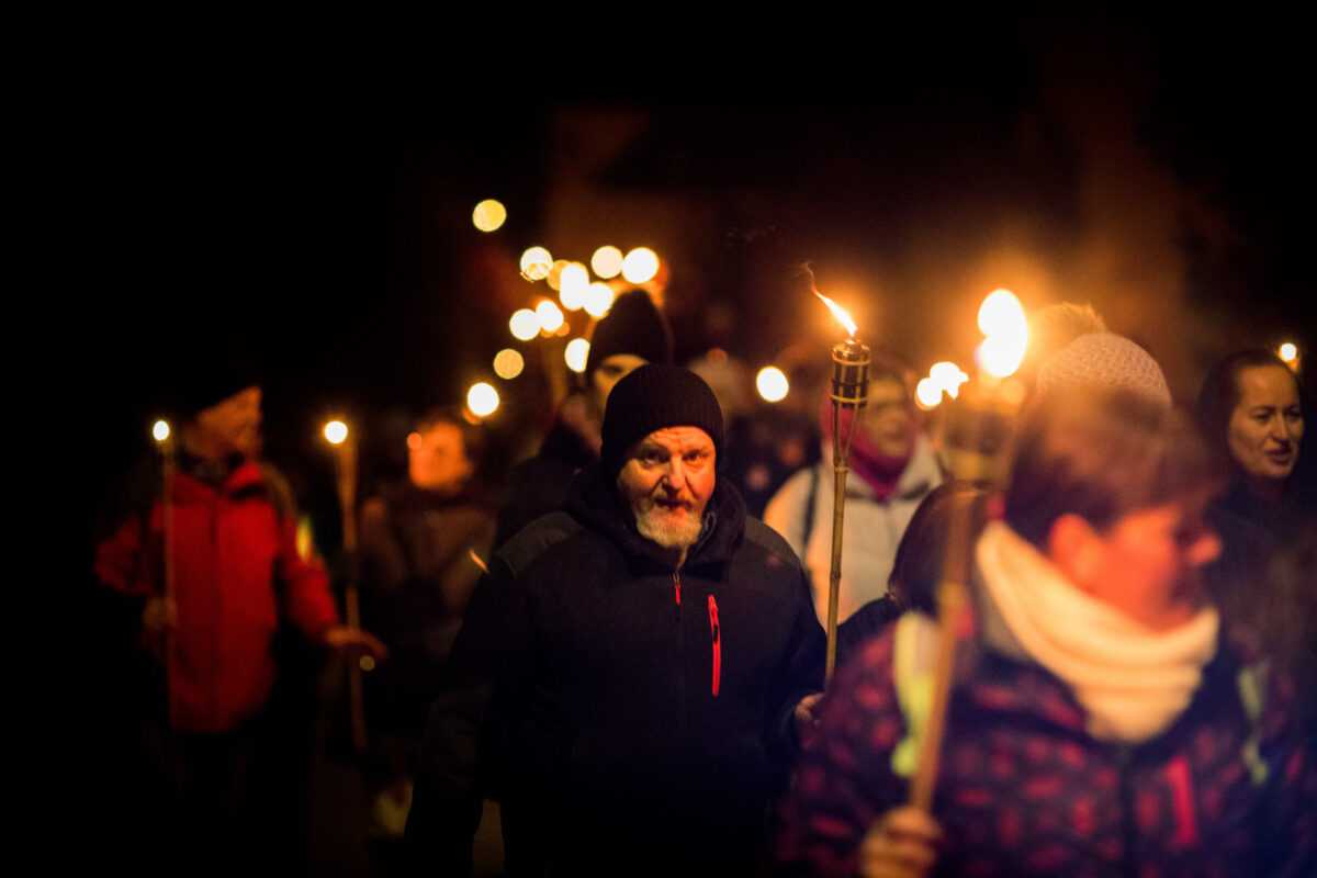 Pohod z baklami v Litiji meseca decembra